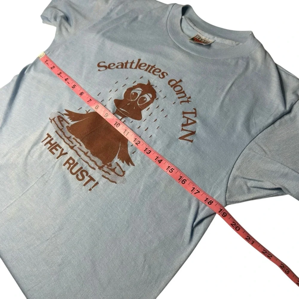 Vintage Seattleites Don't Tan They Rust Hanes 50/50 Graphic Tee USA Large